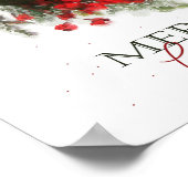 Frohe Weihnachten Berry Wreath Poster (Ecke)