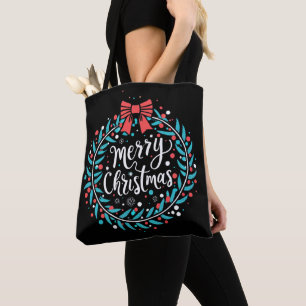 Frohe Weihnachten Berry Wreath Tasche