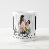 Frohe Weihnachten Best Daddy zu sein 3 Foto Black Jumbo-Tasse (Vorderseite)