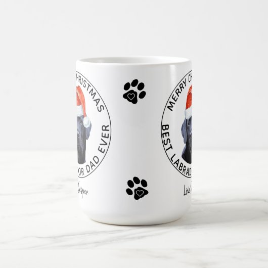 Frohe Weihnachten Best Labrador Vater Ever Black L Kaffeetasse (Mittel)