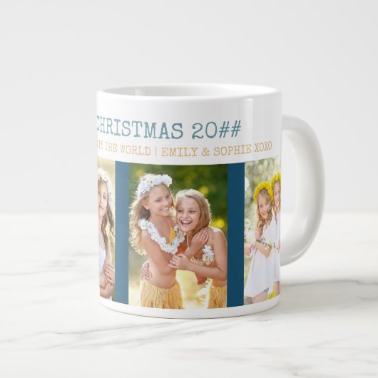 Frohe Weihnachten Beste Grandad in World 4 Foto Jumbo-Tasse (Vorderseite Rechts)