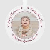 Frohe Weihnachten Beste Großeltern je Kind Foto Ornament (Rückseite)