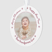 Frohe Weihnachten Beste Großeltern je Kind Foto Ornament (Vorderseite)