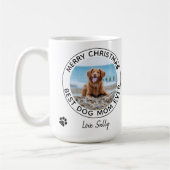 Frohe Weihnachten Beste Hündin Mama je Pet Foto Kaffeetasse (Links)