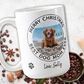 Frohe Weihnachten Beste Hündin Mama je Pet Foto Kaffeetasse