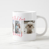 Frohe Weihnachten Bester Vater je 5 Foto Collage Jumbo-Tasse (Rechts)