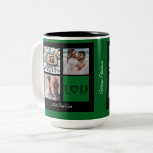 Frohe Weihnachten Bester Vater je Foto Collage Zweifarbige Tasse (Vorderseite Links)