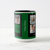 Frohe Weihnachten Bester Vater je Foto Collage Zweifarbige Tasse (Mittel)