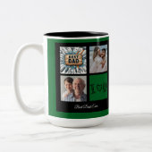 Frohe Weihnachten Bester Vater je Foto Collage Zweifarbige Tasse (Links)