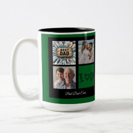 Frohe Weihnachten Bester Vater je Foto Collage Zweifarbige Tasse