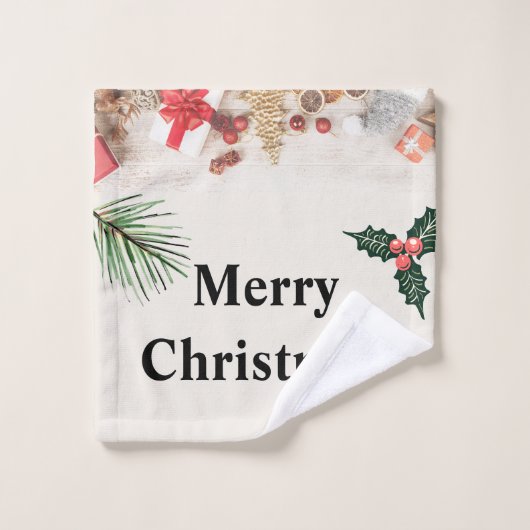 Frohe Weihnachten Bestes Badezimmer Handtuch Set (Waschlappen)