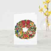 Frohe Weihnachten bestickt Wreath Karte (Gelbe Blume)