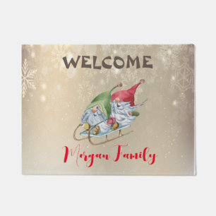 Frohe Weihnachten, bezaubernde Gnome-Schlitten Fußmatte