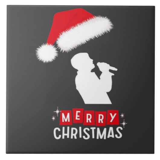 Frohe Weihnachten Bibliotheksbaum Fliese (Vorderseite)