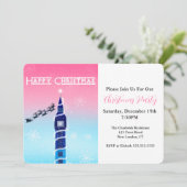 Frohe Weihnachten Big Ben mit Santa Einladung (Stehend Vorderseite)