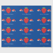 Frohe Weihnachten Big Red Strawberry & Weihnachtsm Geschenkpapier (Flach)