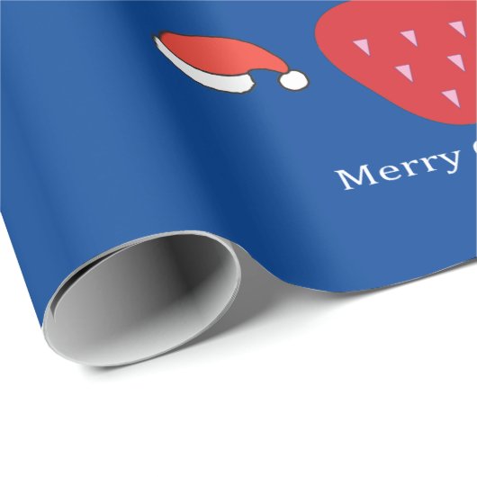 Frohe Weihnachten Big Red Strawberry & Weihnachtsm Geschenkpapier (Rolleneckpunkt)