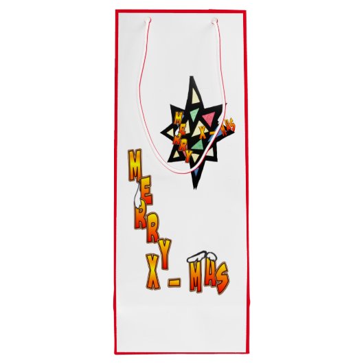 Frohe Weihnachten Big Star Cust. Weinbeutel Geschenktüte Für Weinflaschen (Rückseite)
