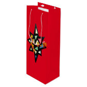 Frohe Weihnachten Big Star Cust. Weinbeutel Geschenktüte Für Weinflaschen (Vorderseite Schrägansicht)