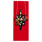 Frohe Weihnachten Big Star Cust. Weinbeutel Geschenktüte Für Weinflaschen (Vorderseite)