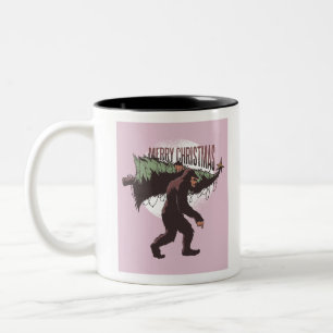Frohe Weihnachten Bigfoot Zweifarbige Tasse