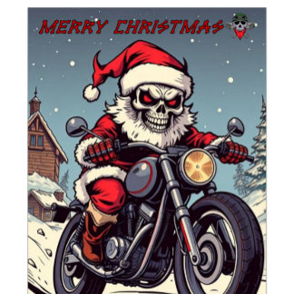 Frohe Weihnachten Biker Skelett Santa T-Shirt
