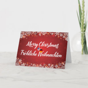 Frohe Weihnachten Bilingual German American Card