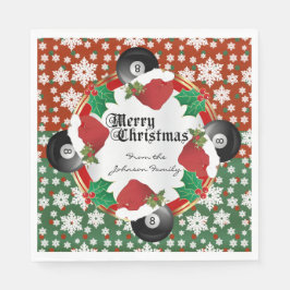 Frohe Weihnachten Billiards Liebhaber Serviette