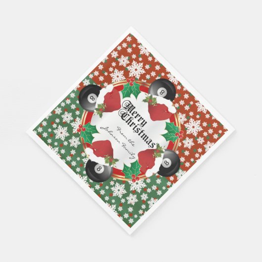 Frohe Weihnachten Billiards Liebhaber Serviette (Ecke)