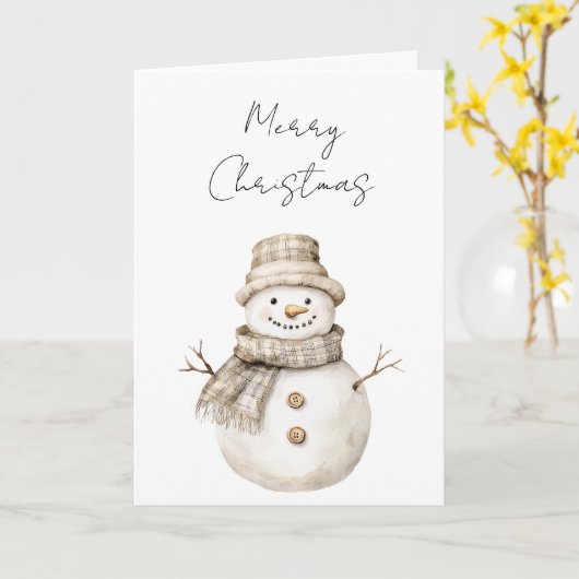 Frohe Weihnachten Bio Snowman Karte (Gelbe Blume)