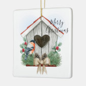 Frohe Weihnachten Birdhouse Keramikornament (Links)