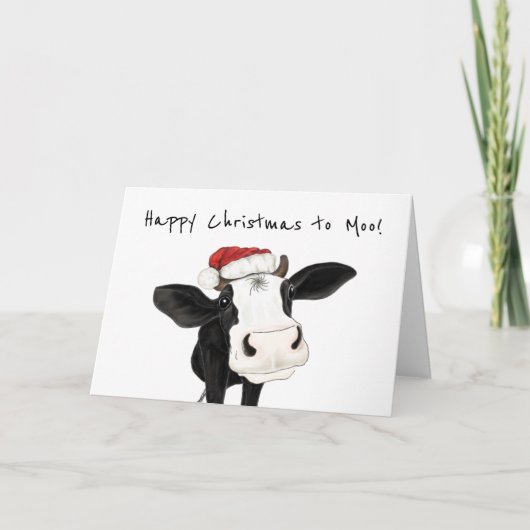 Frohe Weihnachten bis Moo, Niedliche Kuh Weihnacht (Vorderseite)