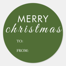 Frohe Weihnachten bis vom Namensgeschenk Runder Aufkleber