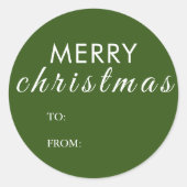 Frohe Weihnachten bis vom Namensgeschenk Runder Aufkleber (Vorderseite)