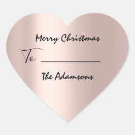 Frohe Weihnachten bis...von Familienname Ferien Ro Herz-Aufkleber