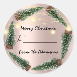 Frohe Weihnachten bis...von Familienname Holidays Runder Aufkleber