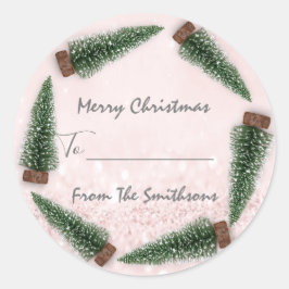 Frohe Weihnachten bis...von Familienname Holidays  Runder Aufkleber