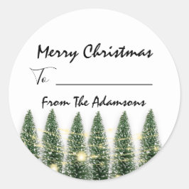 Frohe Weihnachten bis...von Familienname Holidays  Runder Aufkleber