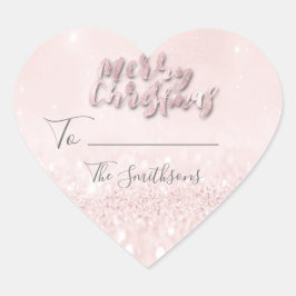 Frohe Weihnachten bis...von Holiday Rosa Herz Herz-Aufkleber