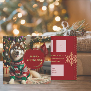 Frohe Weihnachten bis zu 4 Fotos Grußkarte Karte