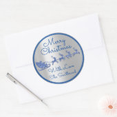 Frohe Weihnachten bis zum blauen Navy-Glitzer Sant Runder Aufkleber (Umschlag)