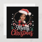 Frohe Weihnachten Black African Girl Weihnachtsman (Vorne/Hinten)