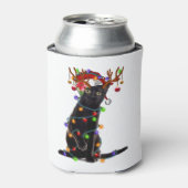 Frohe Weihnachten Black Cat Light Weihnachten froh Dosenkühler (Kanne Vorderseite)