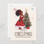 Frohe Weihnachten Black Girl Magic Melanin Weihnac (Vorne/Hinten)