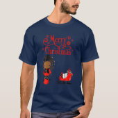 Frohe Weihnachten Black Girl Santa Claus African A T-Shirt (Vorderseite)