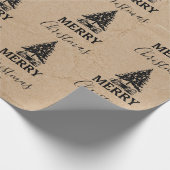 Frohe Weihnachten Black Kraft Vintagen Weihnachtsb Geschenkpapier (Ecke)