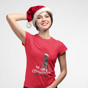 Frohe Weihnachten Black Labrador Hund Weihnachtsma T-Shirt