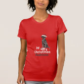 Frohe Weihnachten Black Labrador Hund Weihnachtsma T-Shirt (Vorderseite)