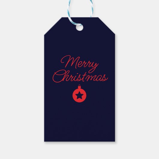 Frohe Weihnachten Black Rock Blue Classical Einzig Geschenkanhänger (Vorderseite)
