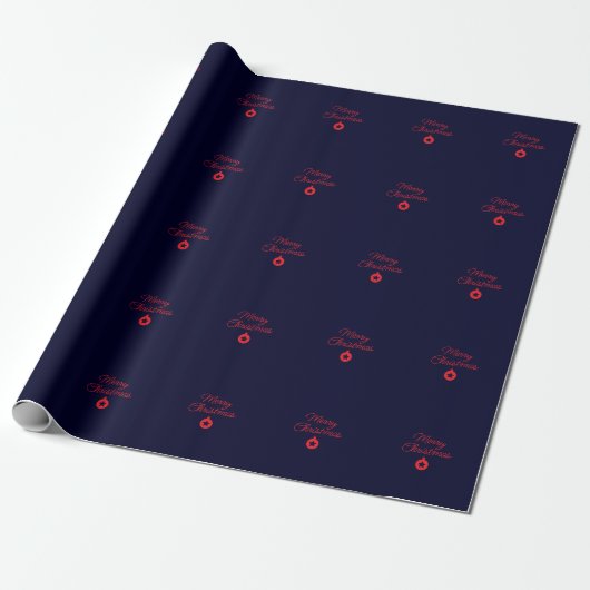 Frohe Weihnachten Black Rock Blue Classical Einzig Geschenkpapier (Ungerollt)